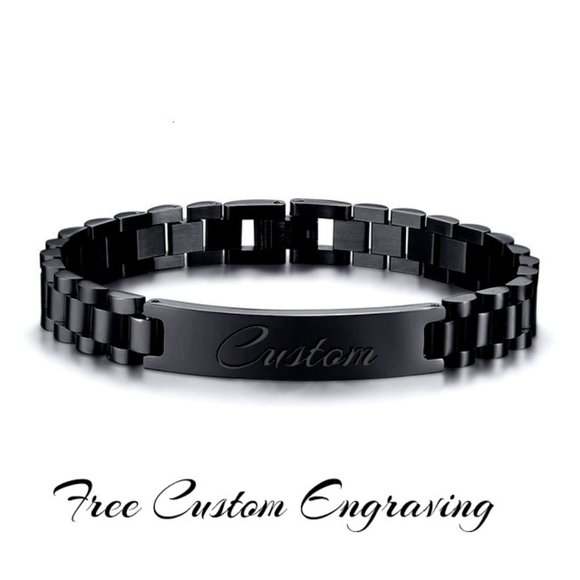 MyBeadEmporium Other - Mens  plated high polished stainless steel custom bracelet. NWT